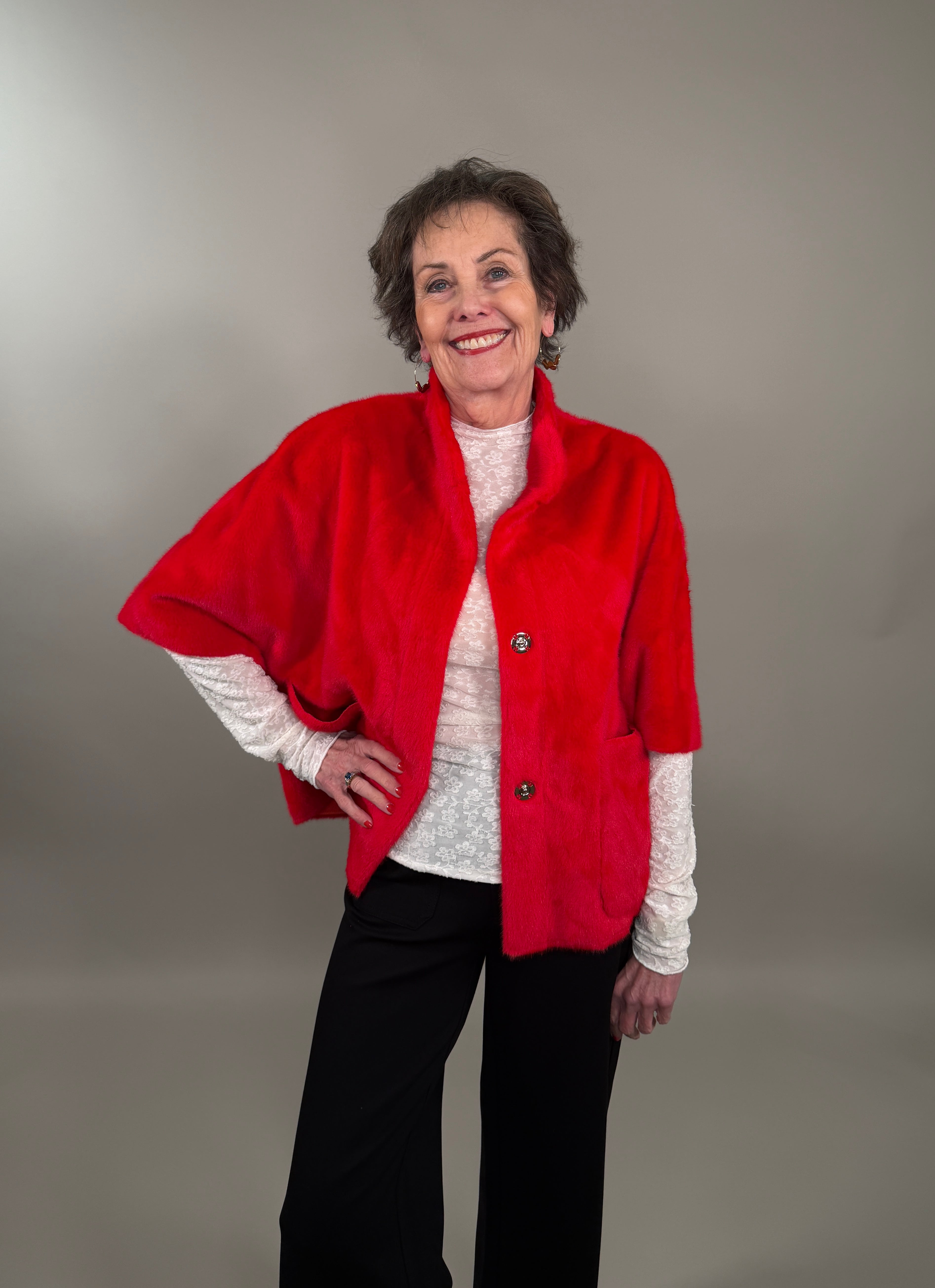 Statement Poncho Jacket with Pockets