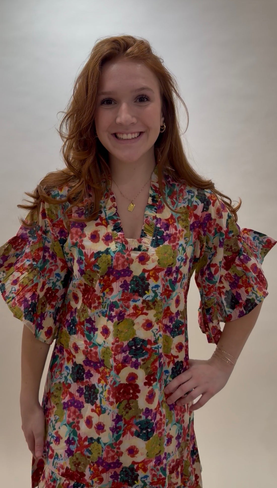 Fall Floral Mini Dress