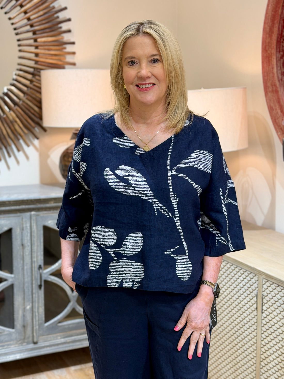Breezy Floral Linen Top