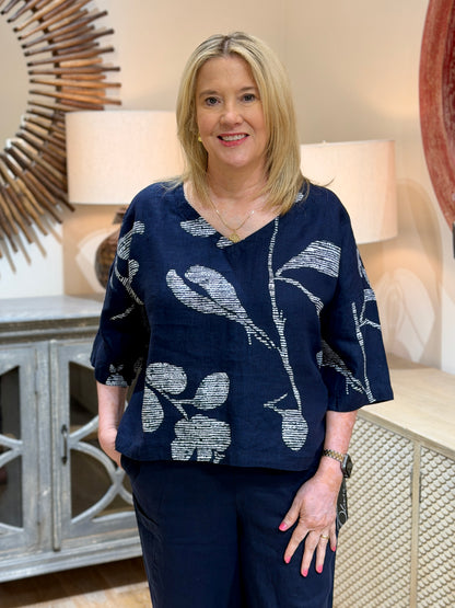 Breezy Floral Linen Top