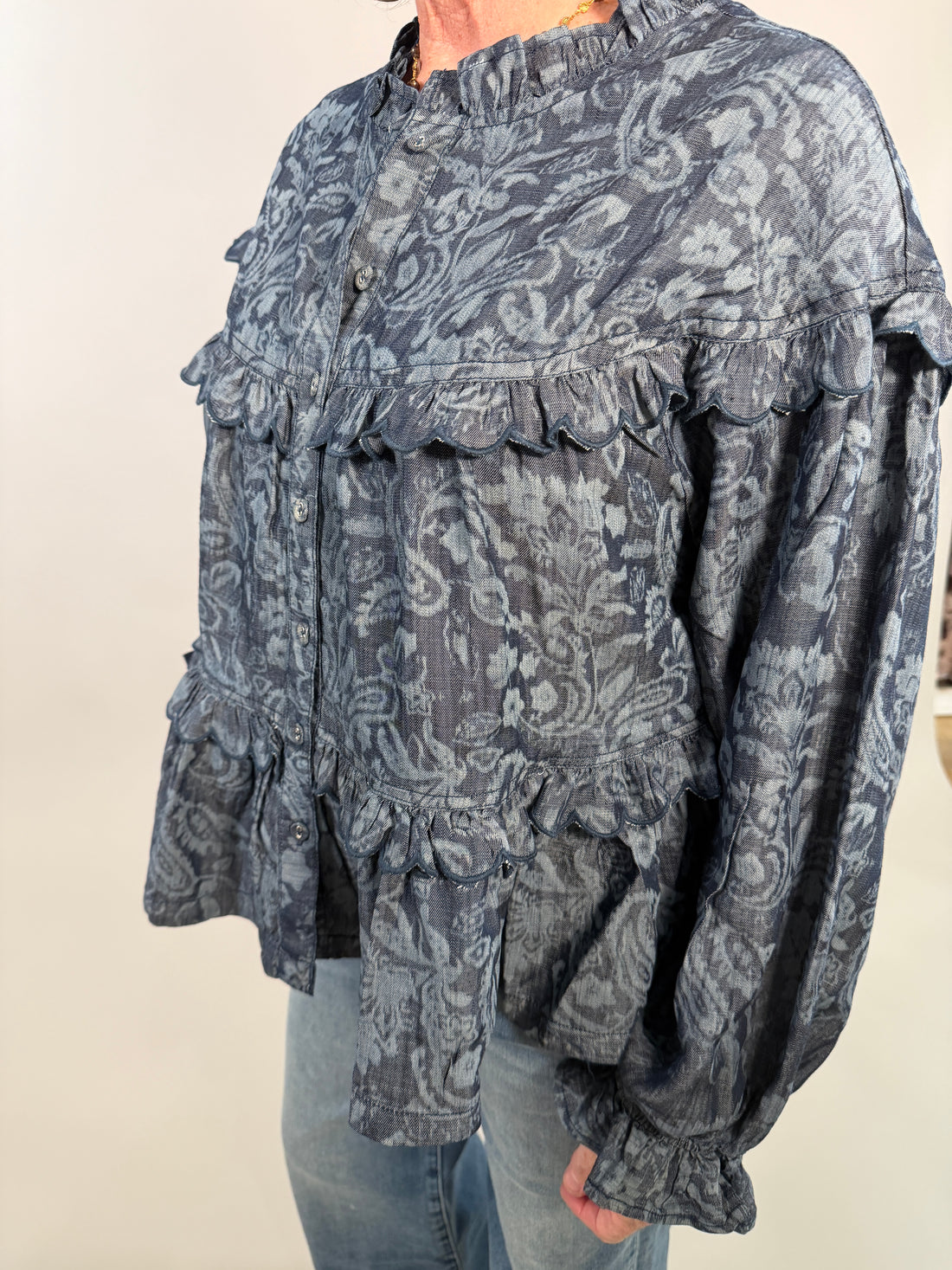 Tiered Shacket with Scallop Detail