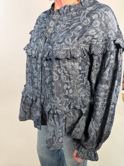 Tiered Shacket with Scallop Detail