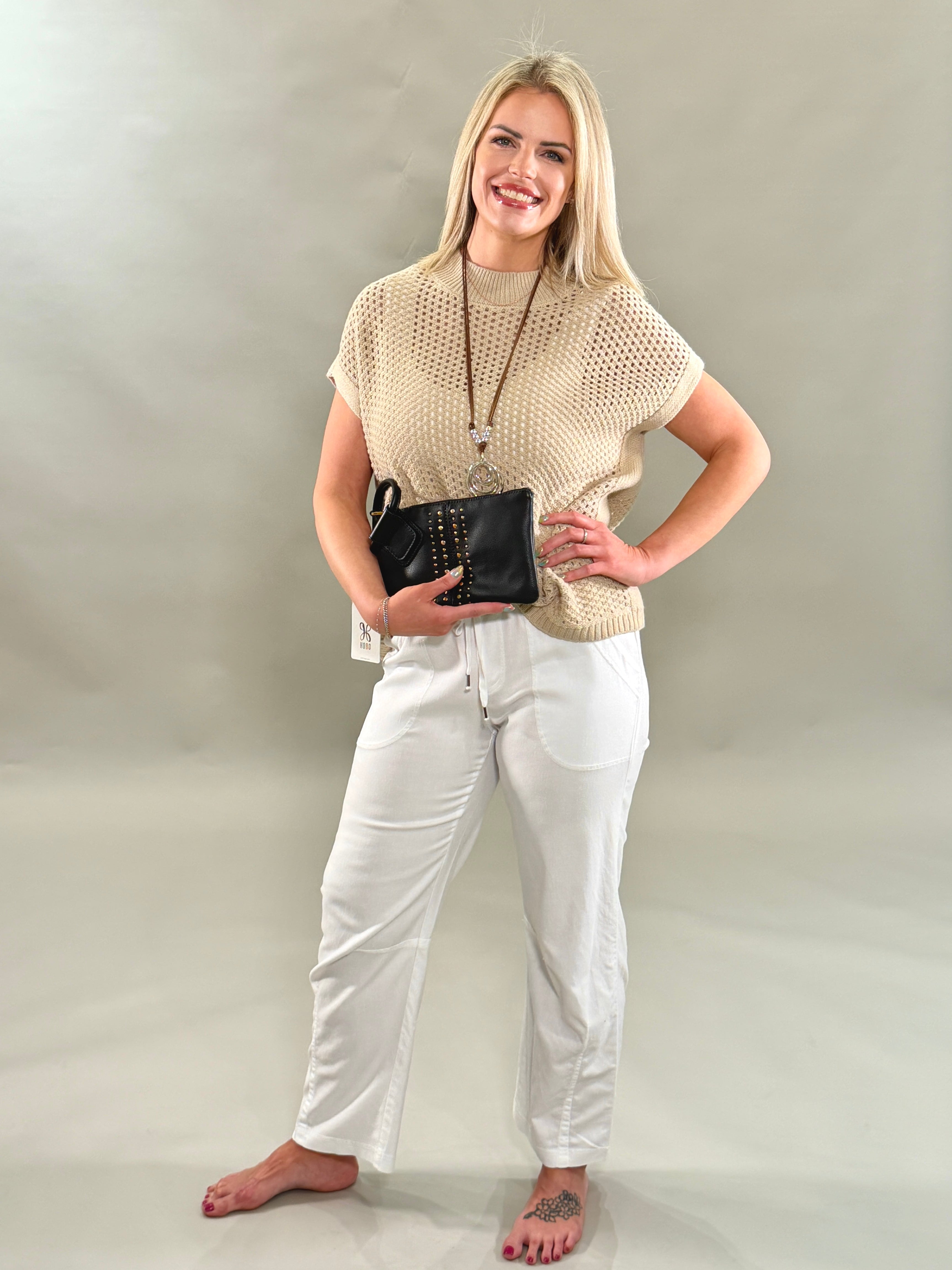 Coastal Pointelle Knit Vest