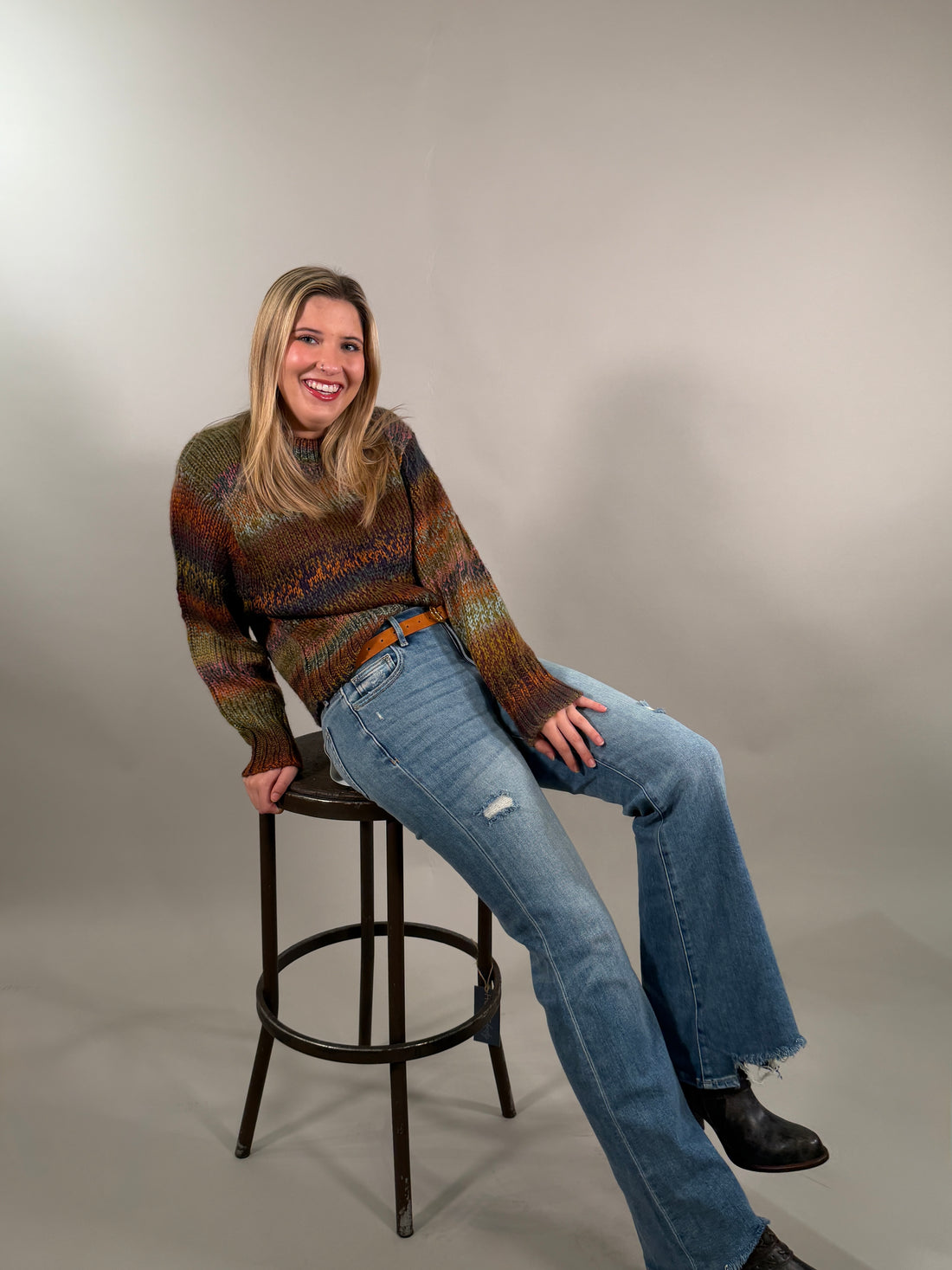 Autumn Hues Chunky Knit Multi Color Sweater