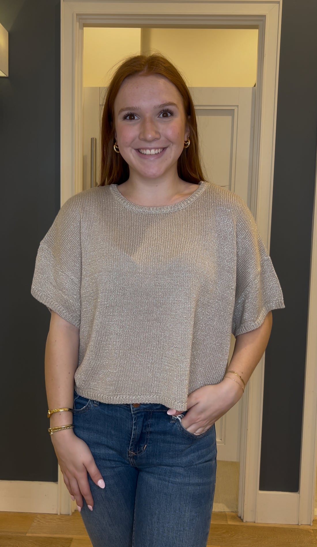 3/4 Sleeve Sparkle Sweater