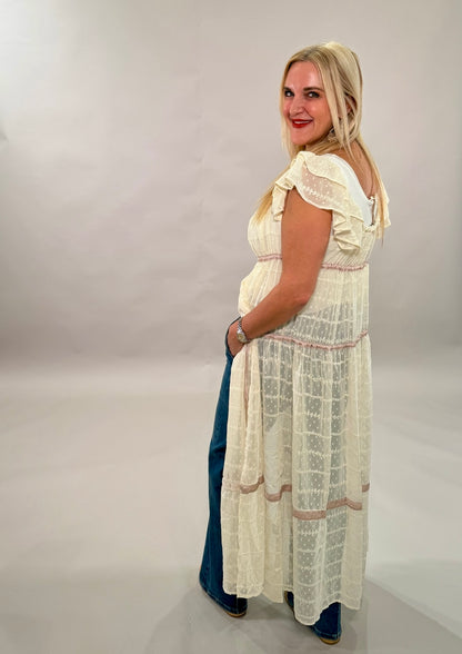 Romantic Chiffon Swiss Dot Maxi