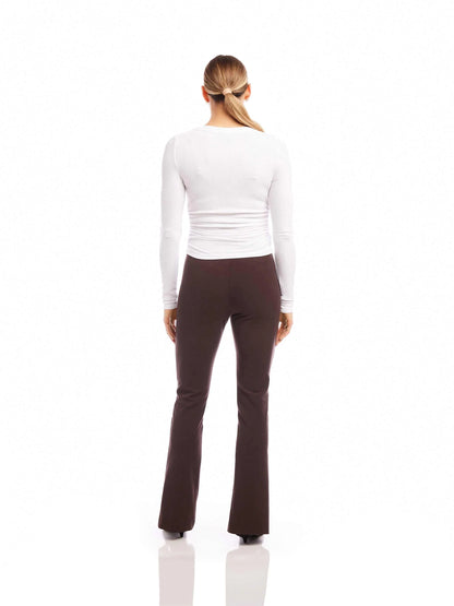 Side-Shirred Long Sleeve Top