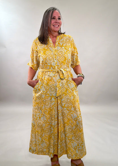 Tuck Sleeve Garden Jumpsuit