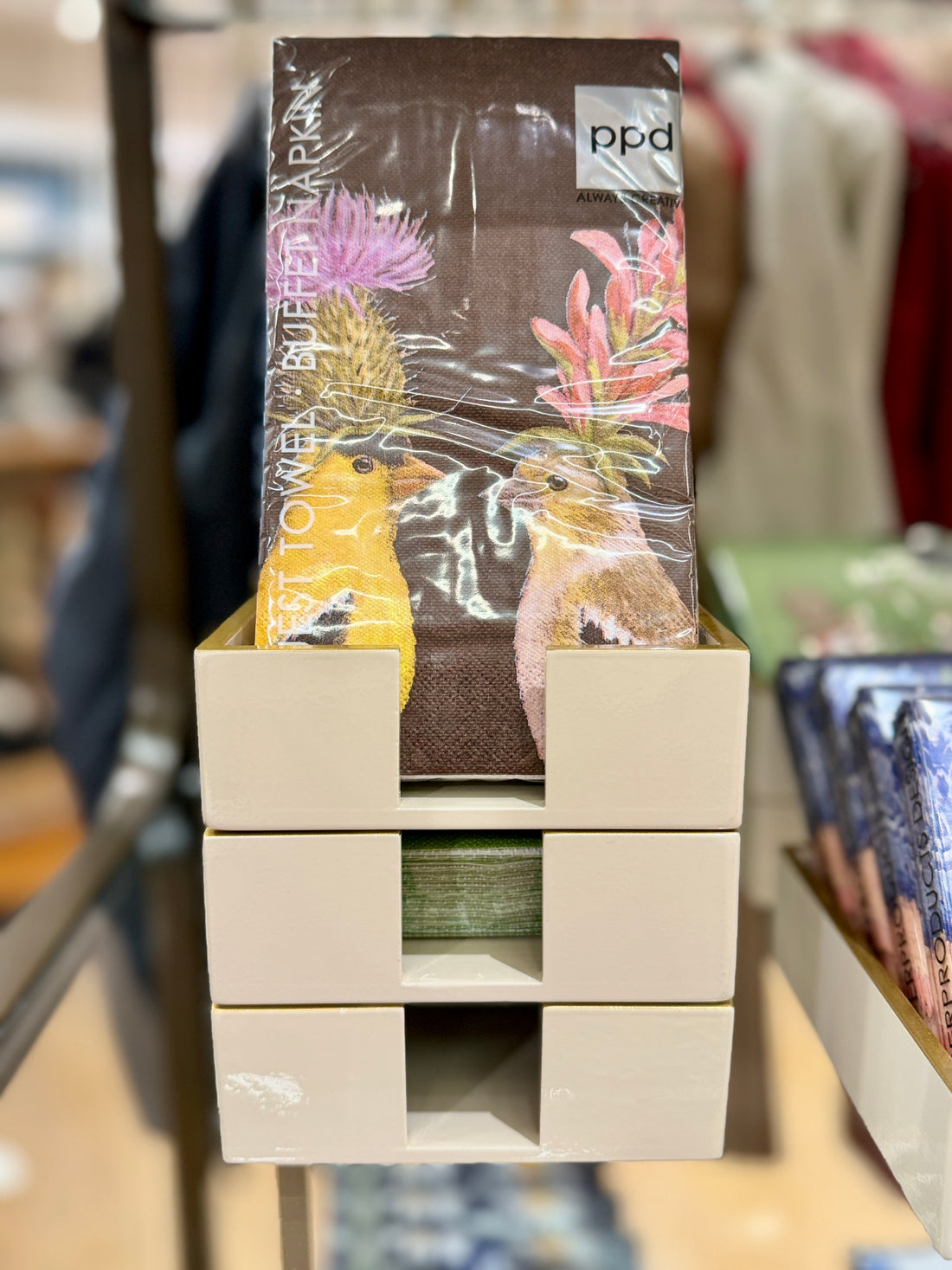 Taupe Wood Napkin Caddy
