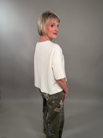 Italian Crew Neck Sweater Knit Top