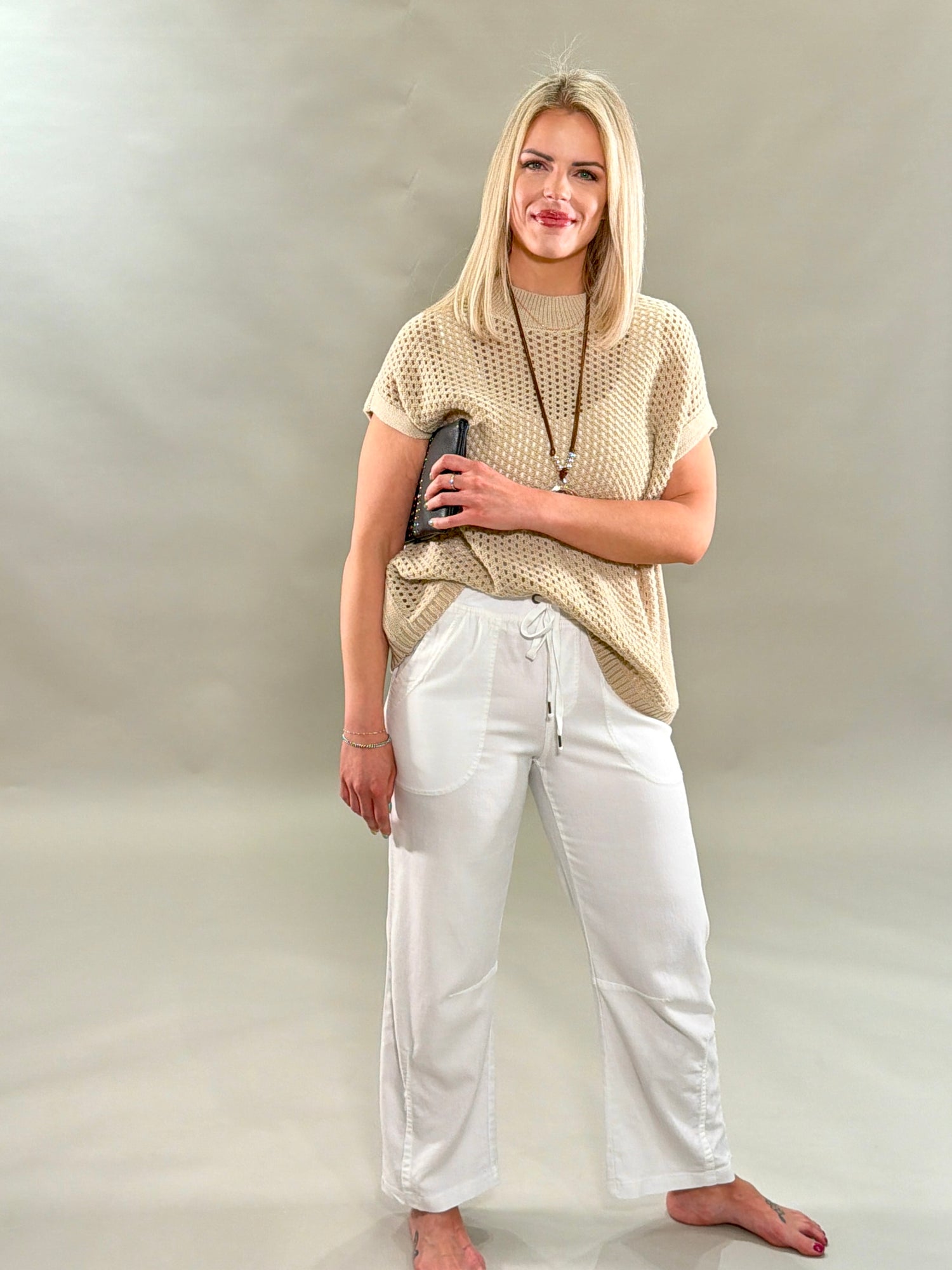 Coastal Pointelle Knit Vest