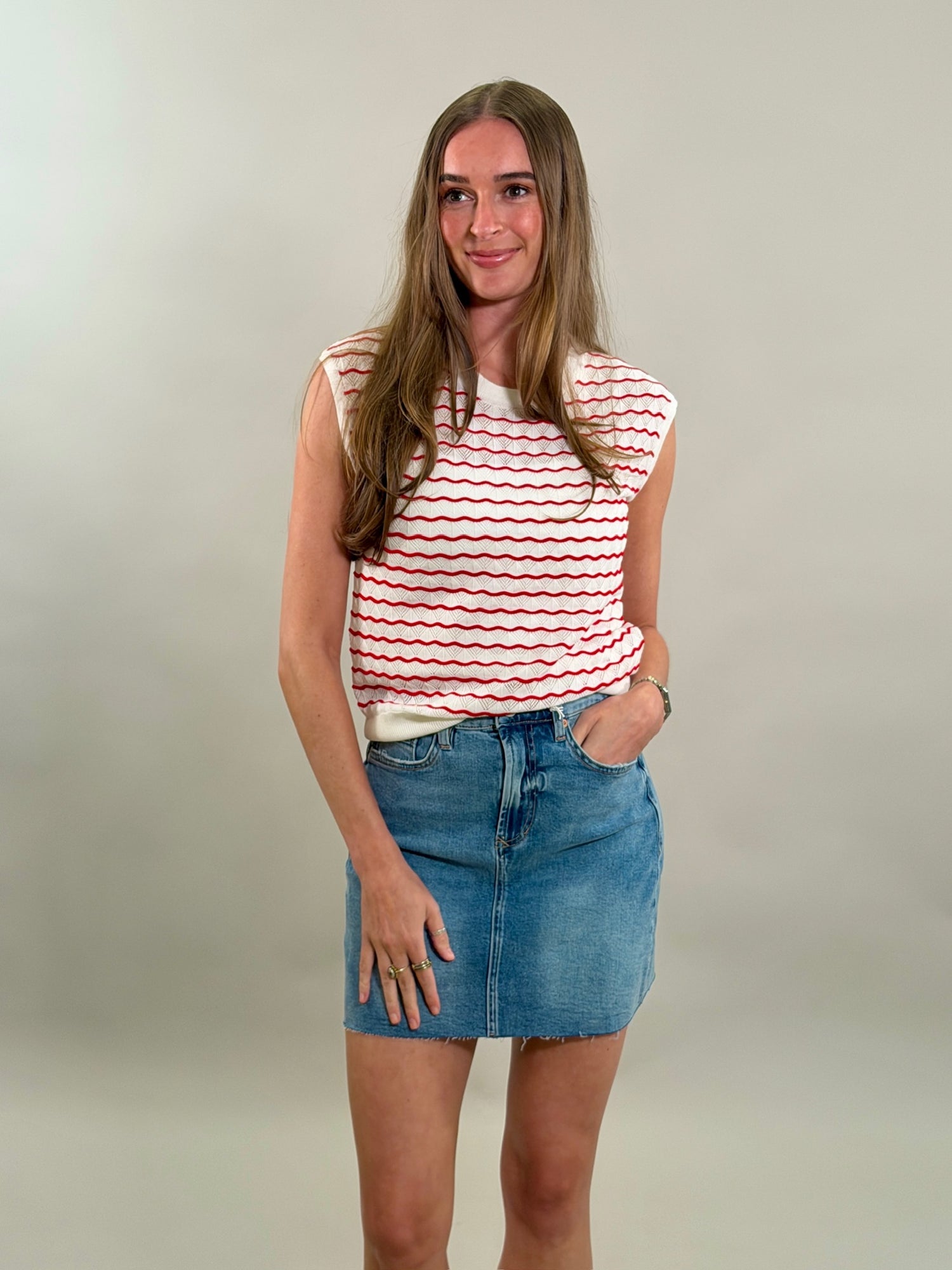 Striped Sleeveless Sweater