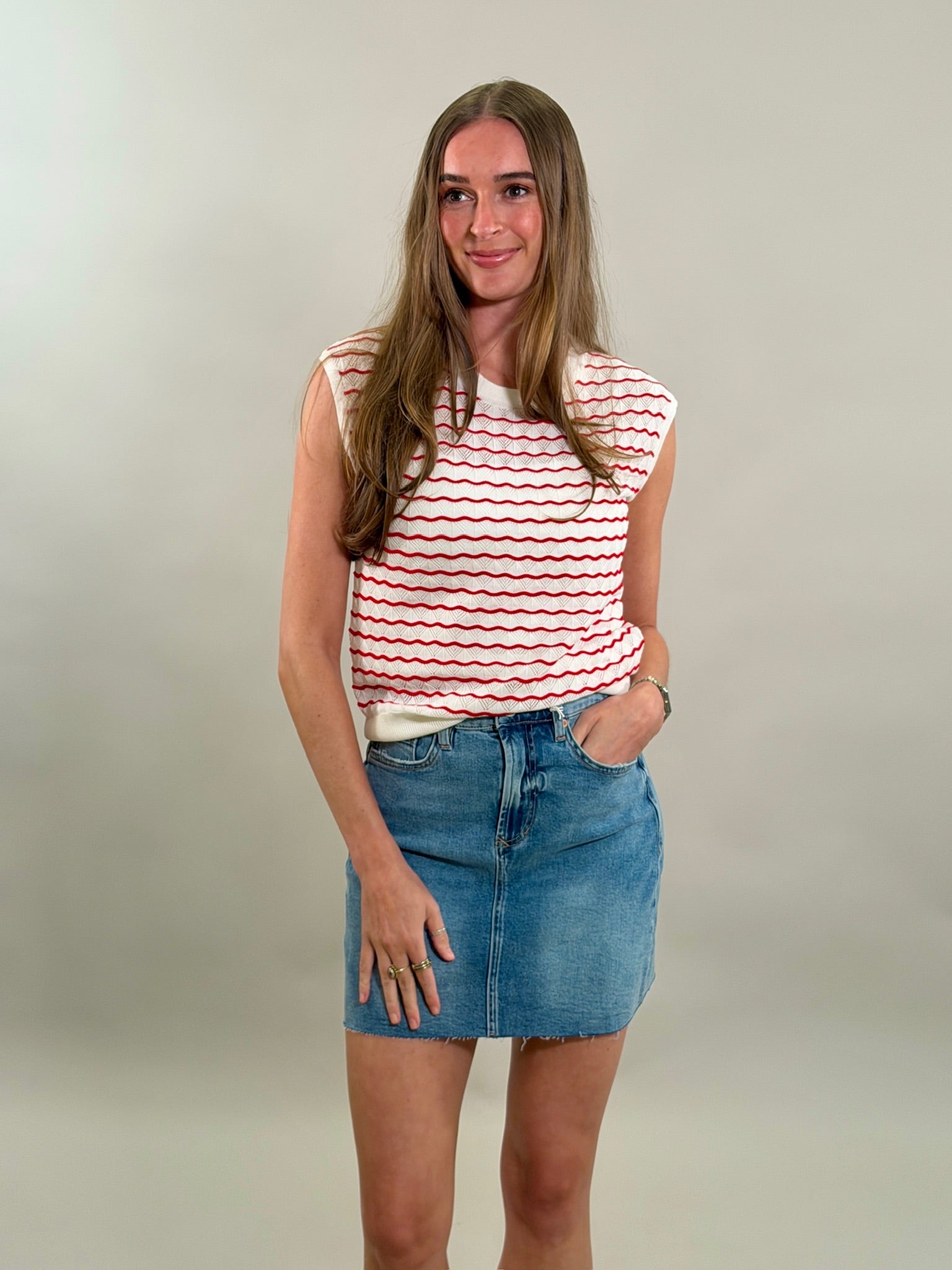 Striped Sleeveless Sweater