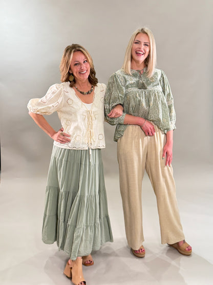 Tiered Cotton Skirt