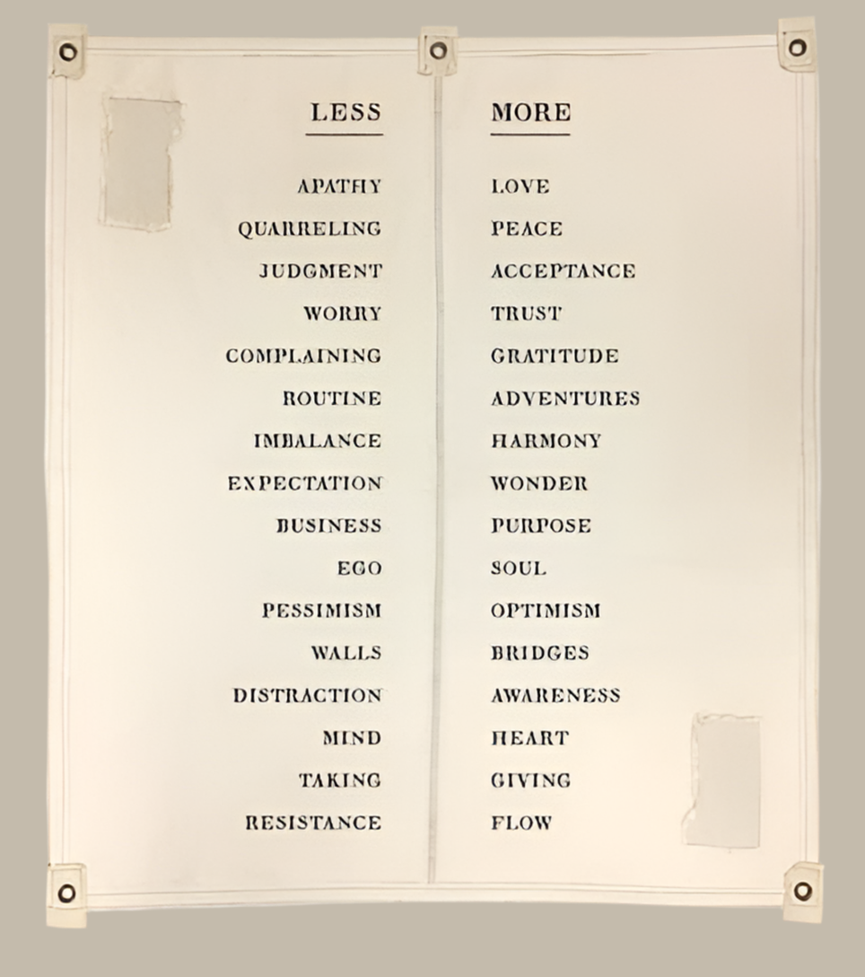 Canvas Wall Hanging - More/Less - 46” x 57