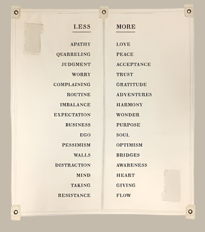 Canvas Wall Hanging - More/Less - 46” x 57