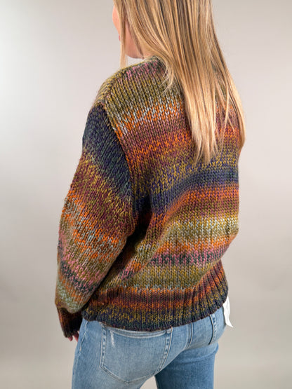 Autumn Hues Chunky Knit Multi Color Sweater