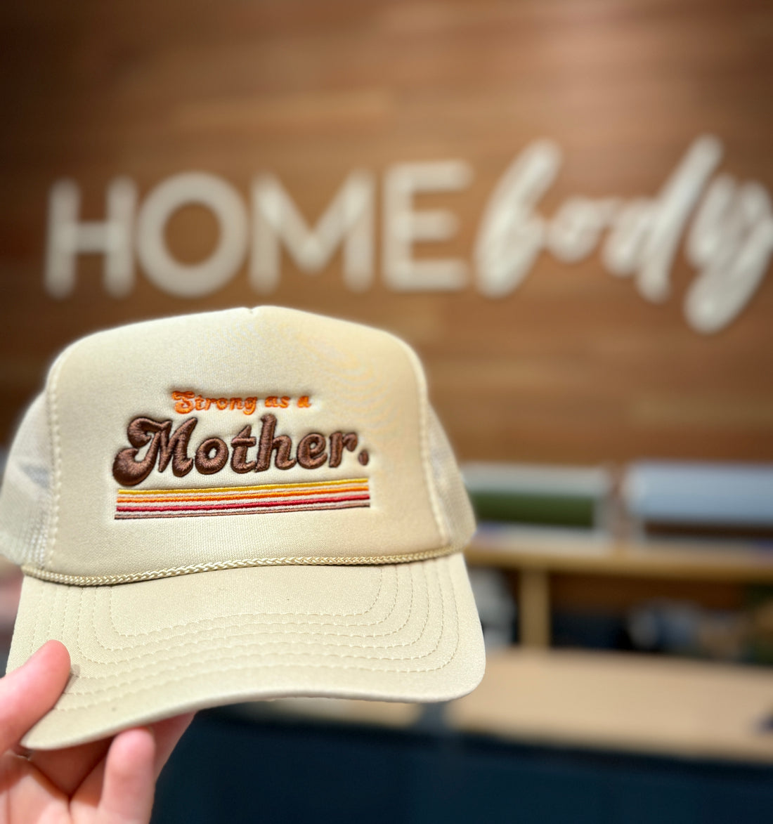 "Retro Mother." Embroidered Trucker Hat