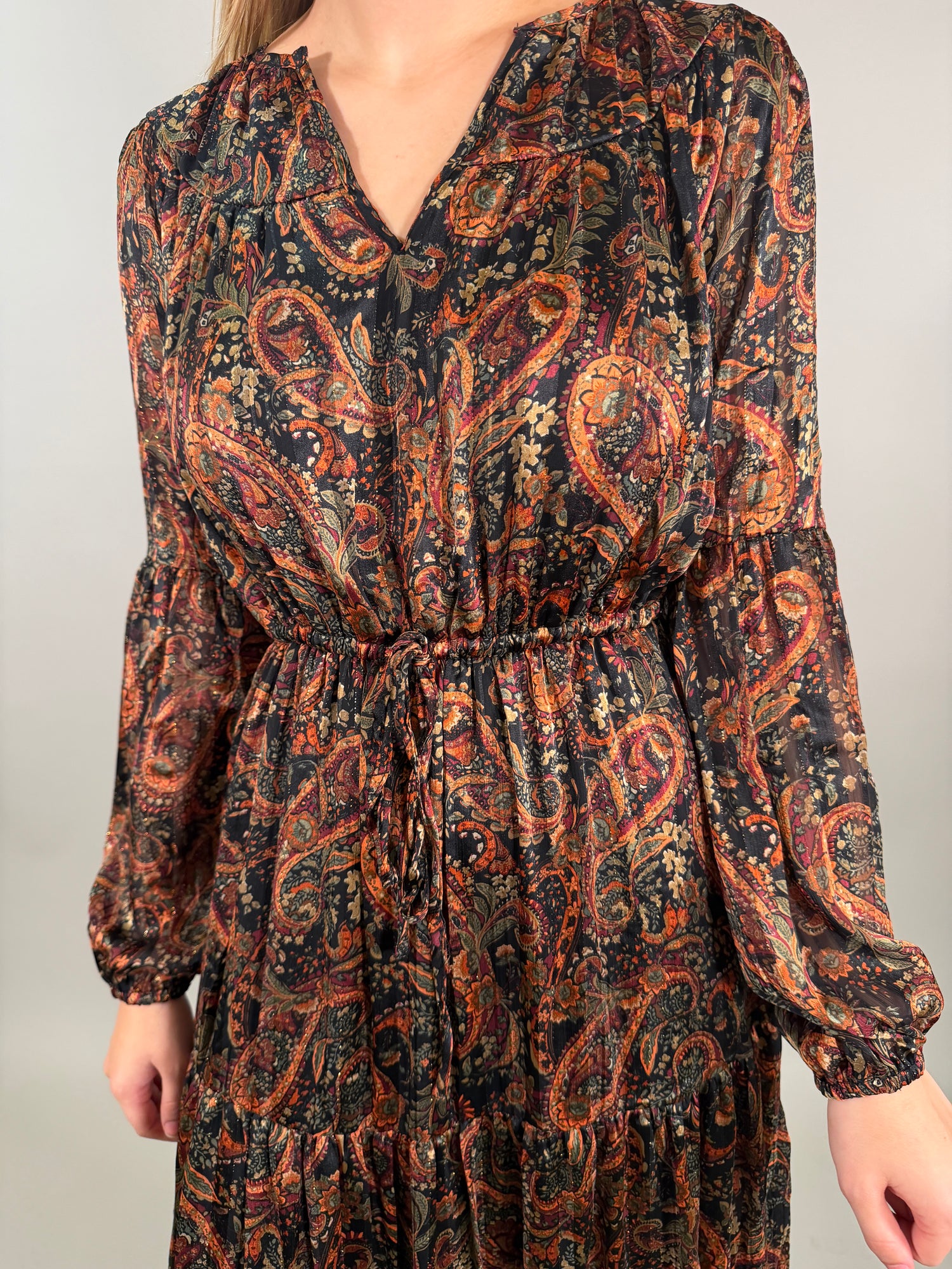 Flowy Paisley Printed Maxi Dress