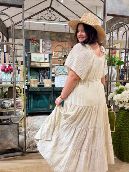 Sweetheart Tiered Flare Maxi Dress