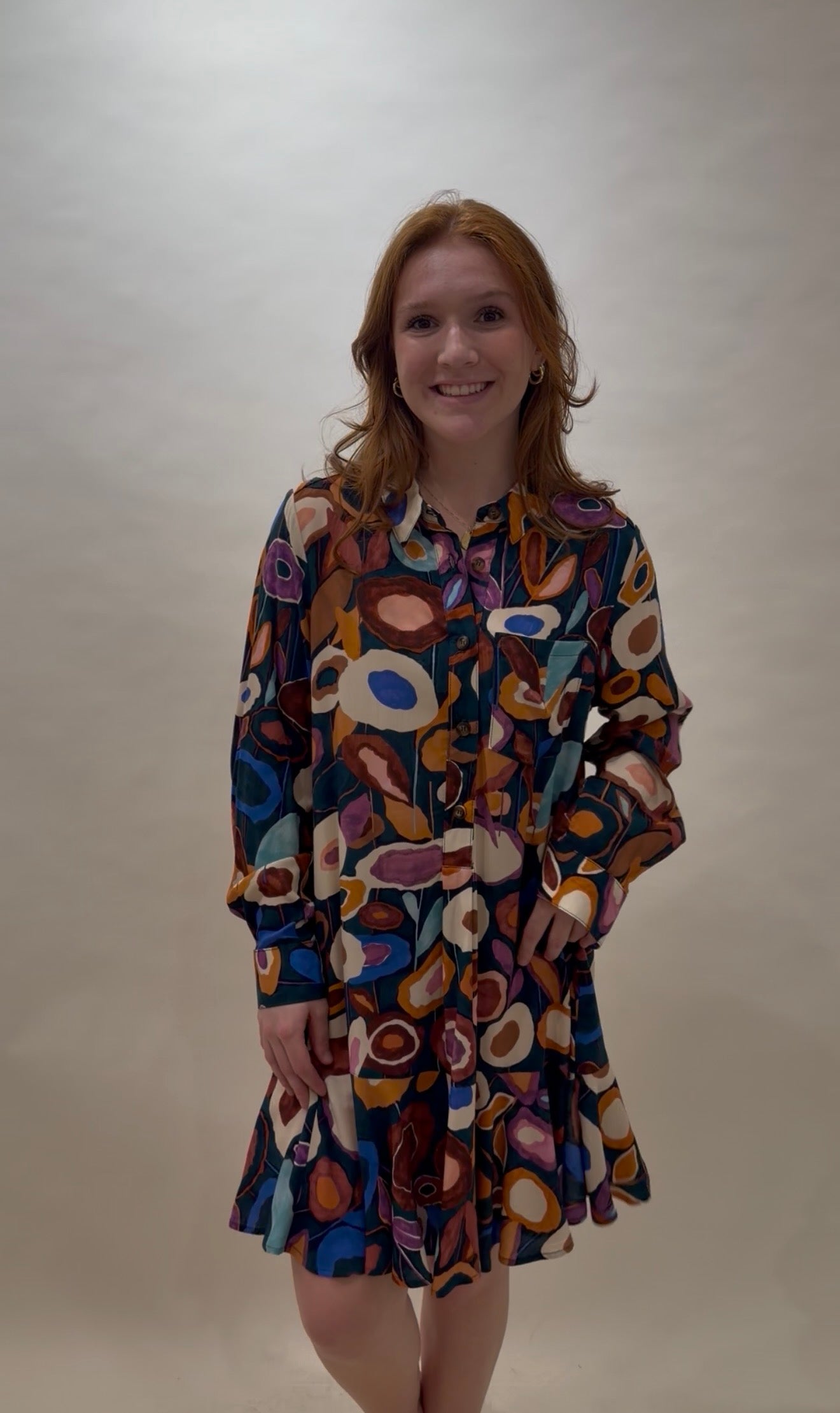 Uncle Frank Abstract Print Shirtdress