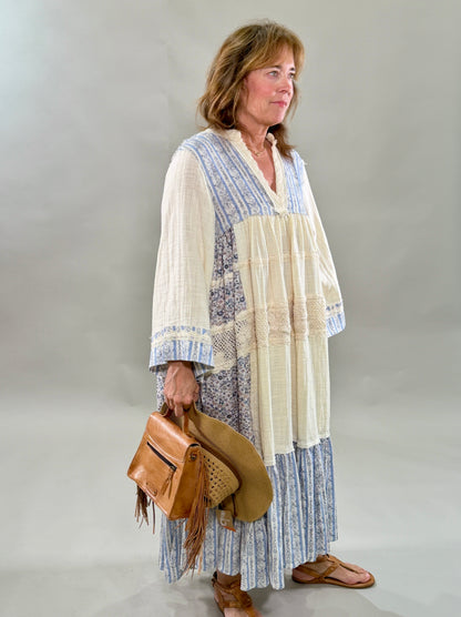 Boho Natural Blue Multi Dress