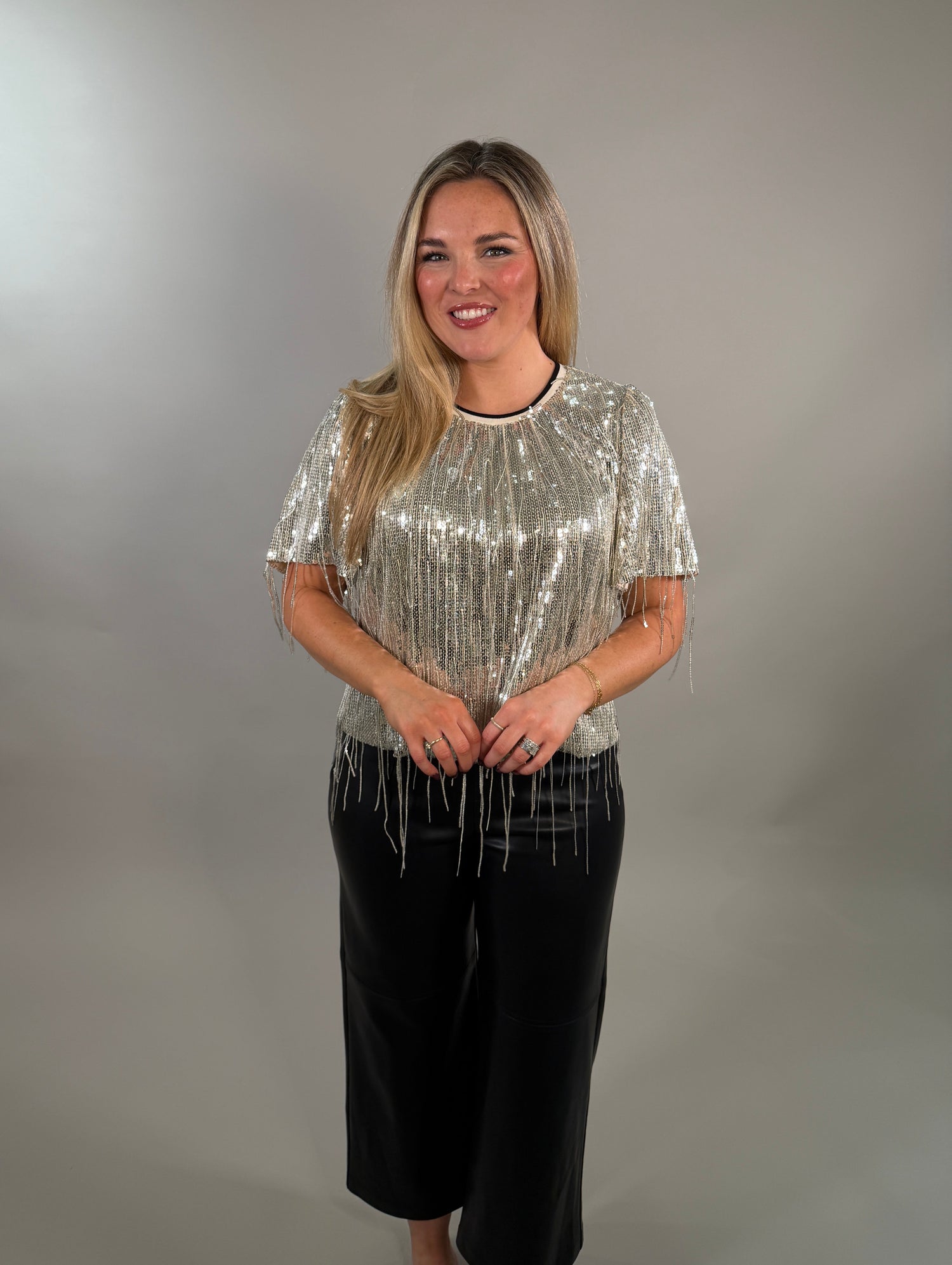 Fun &amp; Festive Fringe Sequin Tee