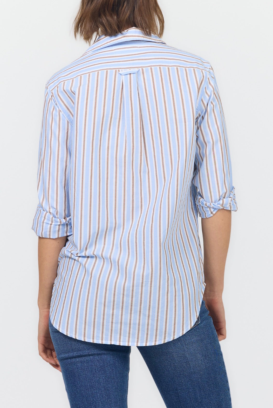 Powder Blue Striped Button Up