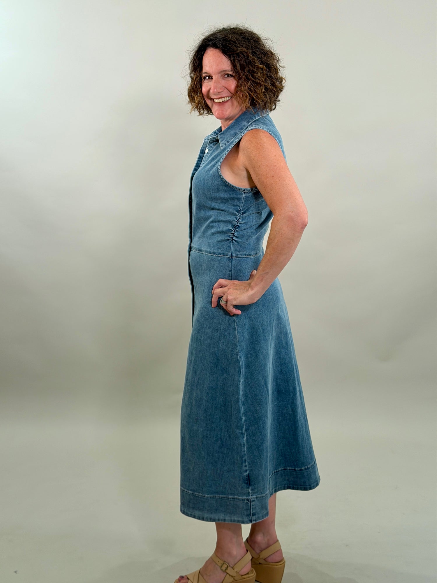 Sleeveless Denim Maxi Dress | Dear John Luella