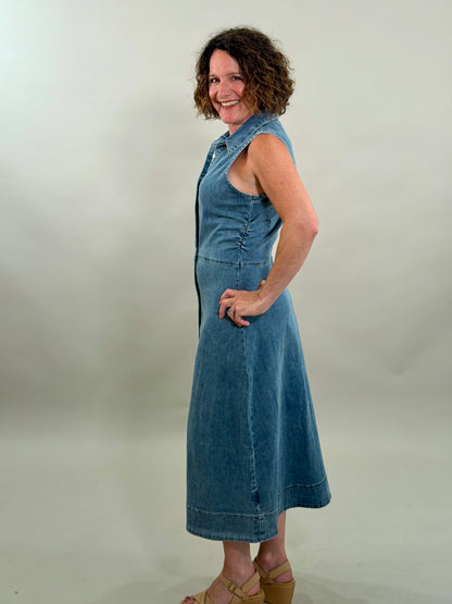 Sleeveless Denim Maxi Dress | Dear John Luella