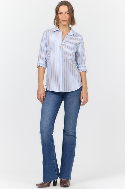 Powder Blue Striped Button Up