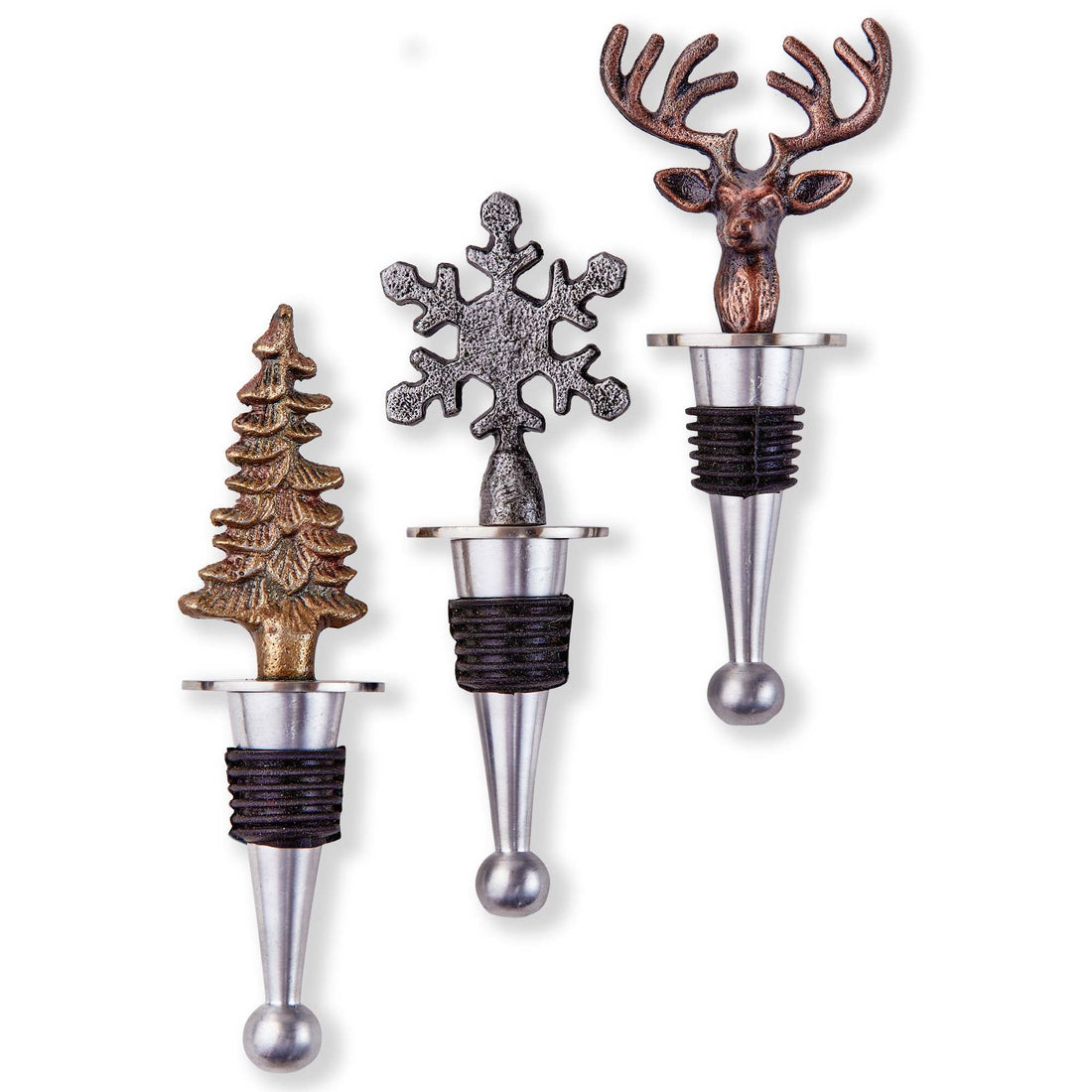 Holiday Bottle Stopper Assortment of 3