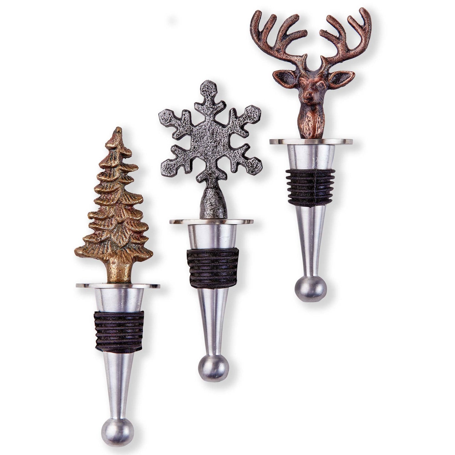 Holiday Bottle Stopper Assortment of 3