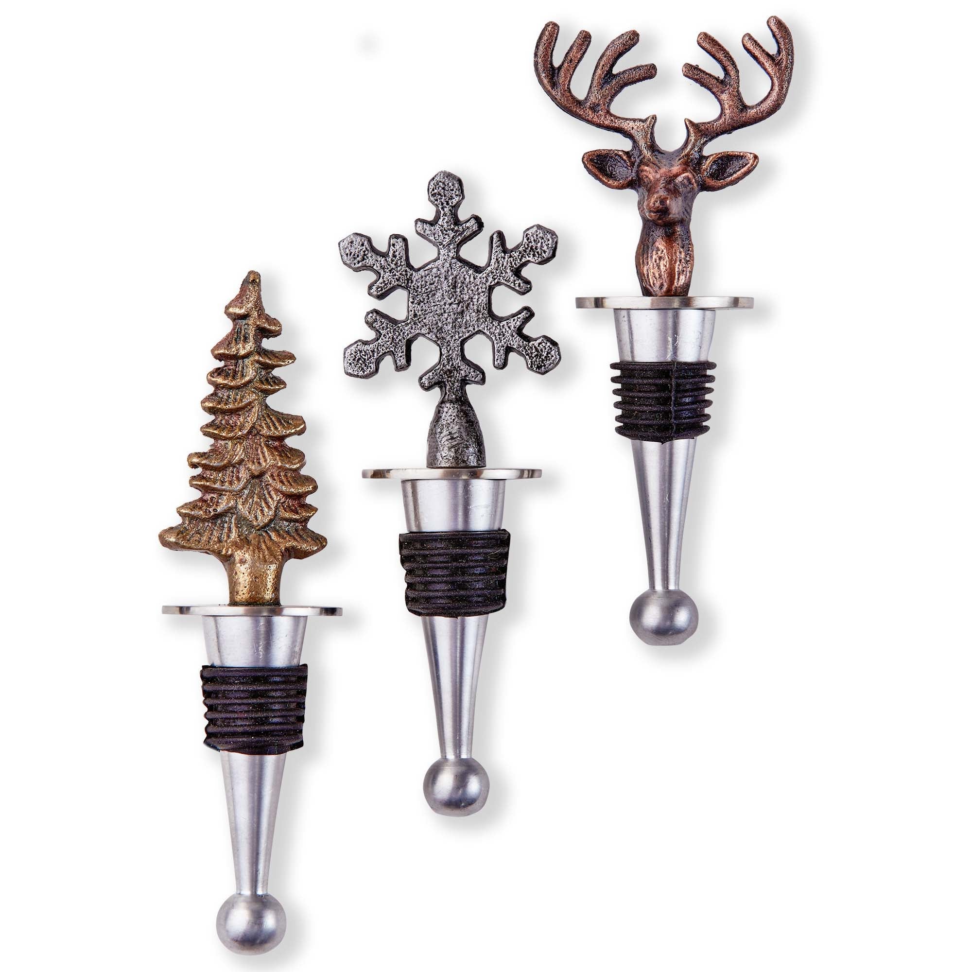 Holiday Bottle Stopper Assortment of 3