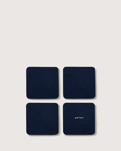 Bierfilzl Merino Wool Square Coaster Solid 4 Pack