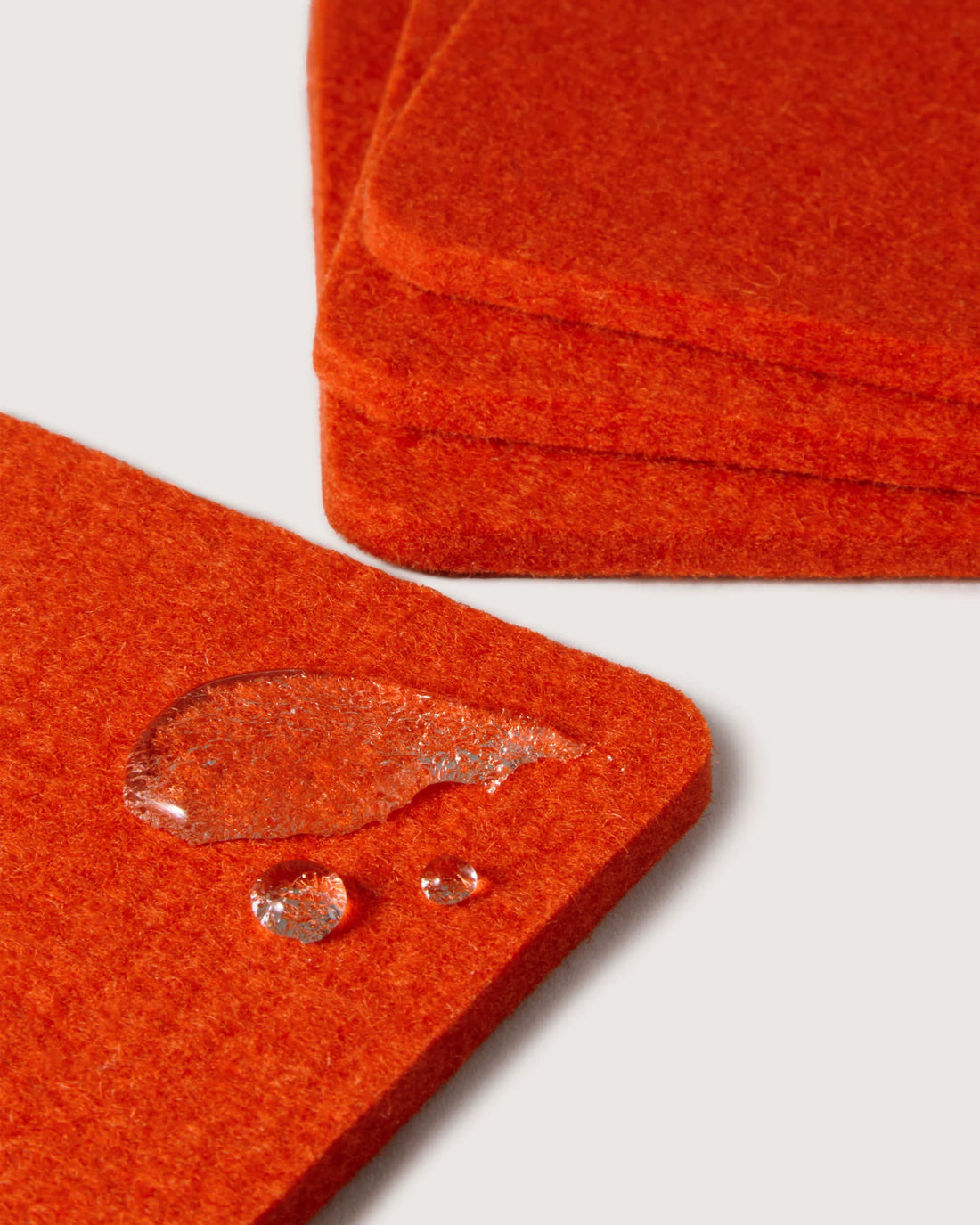 Bierfilzl Merino Wool Square Coaster Solid 4 Pack