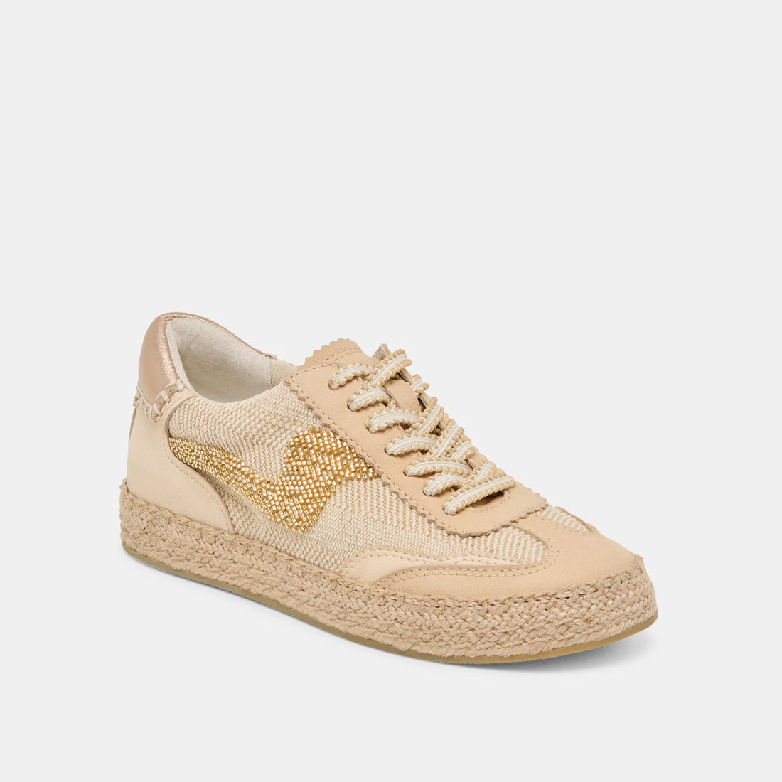 Notice Espadrille Bead Sneakers Gold Multi Burlap