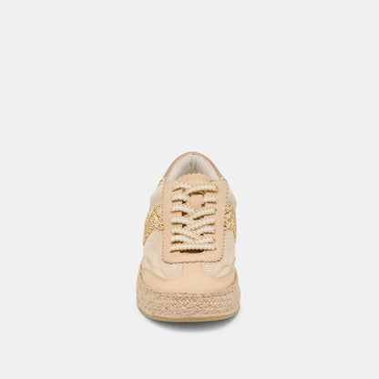 Notice Espadrille Bead Sneakers Gold Multi Burlap