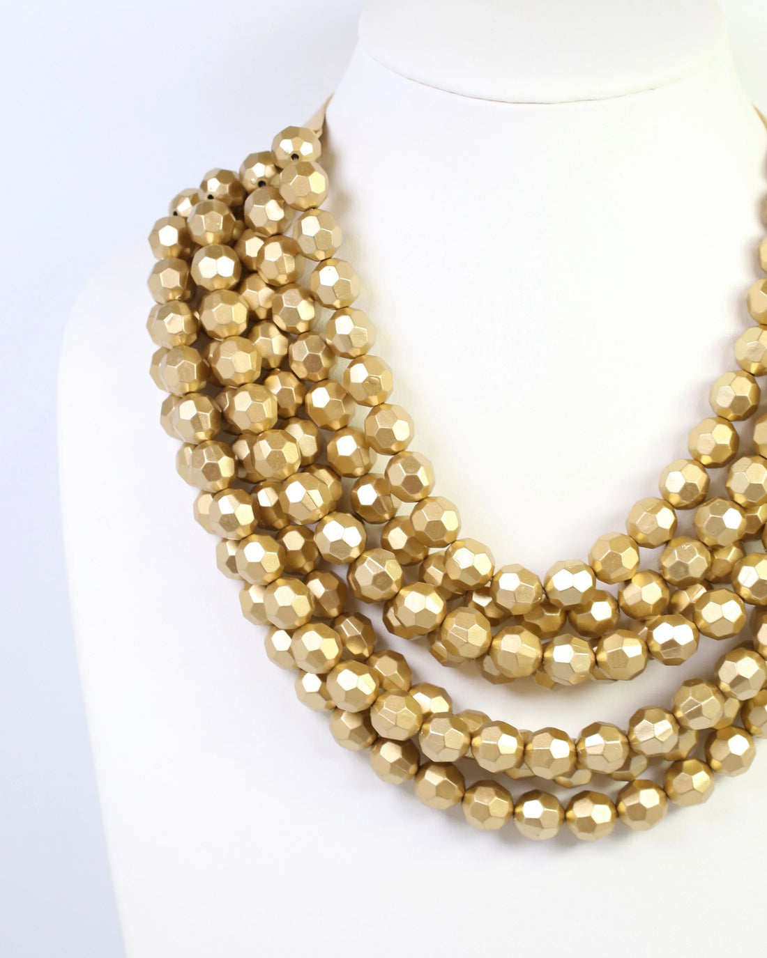 Gold Multi Layered Beaded Necklace
