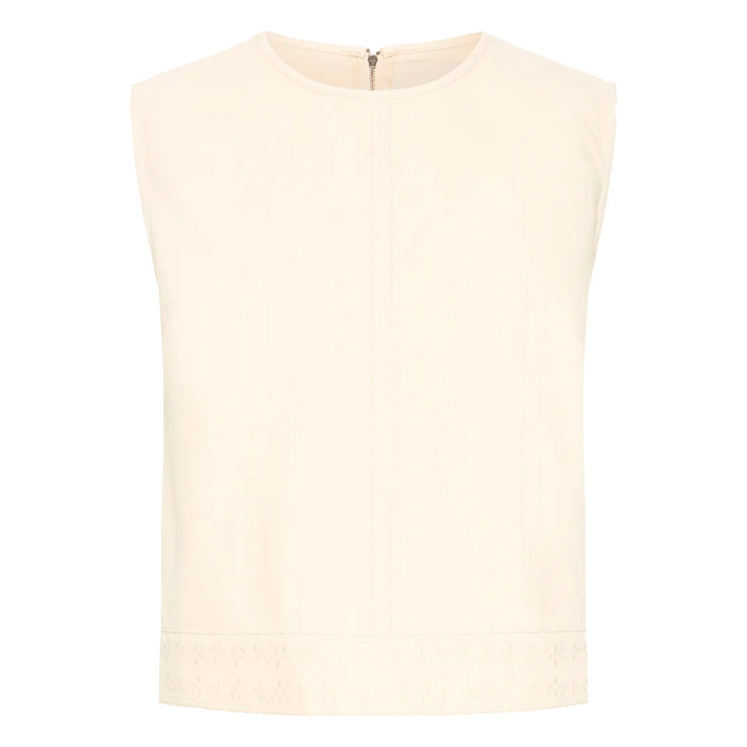 Sophisticated Cream Sleeveless Top