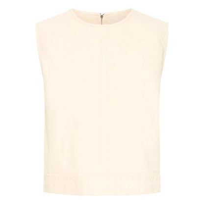 Sophisticated Cream Sleeveless Top