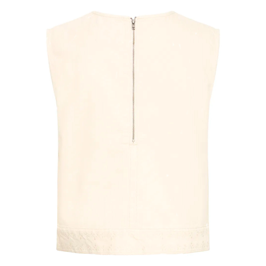 Sophisticated Cream Sleeveless Top