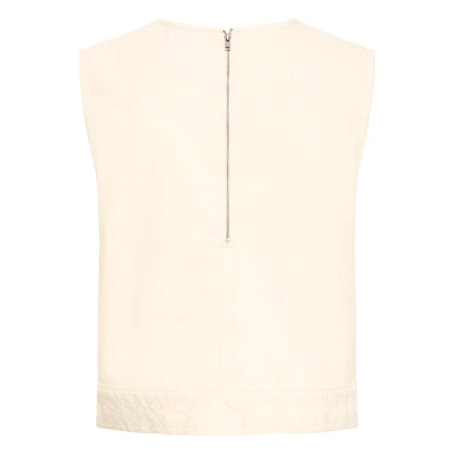 Sophisticated Cream Sleeveless Top