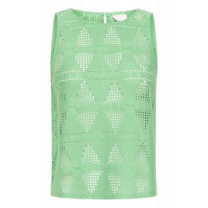 Vibrant Green Open-Knit Tank