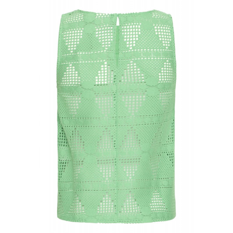 Vibrant Green Open-Knit Tank