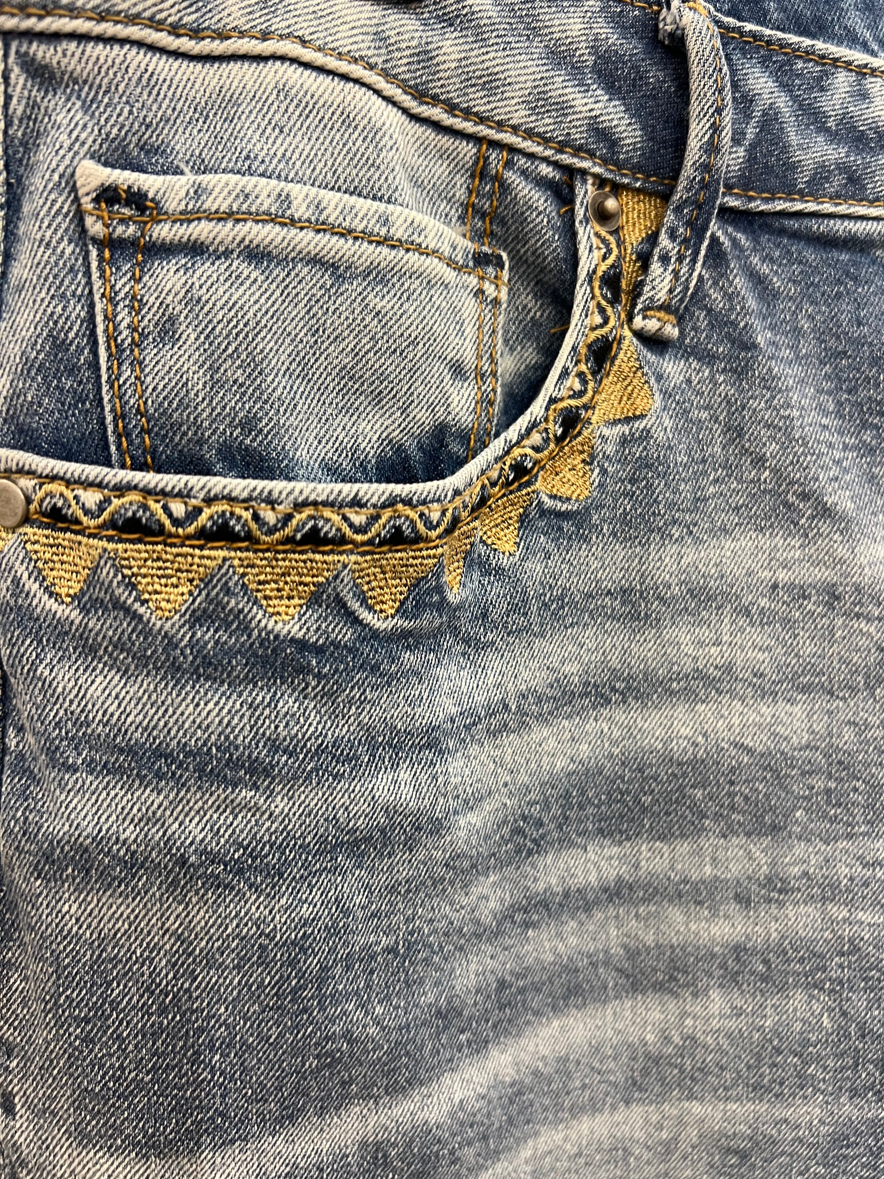 Embroidered Statement Jeans
