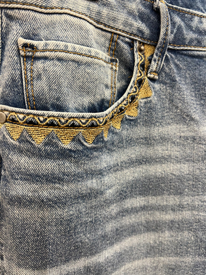 Embroidered Statement Jeans