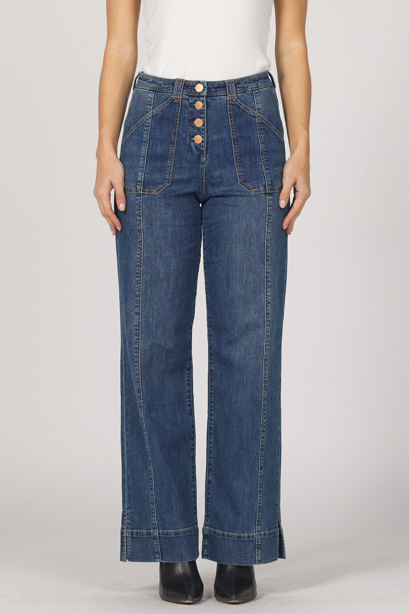 Retro Wide-Leg Sailor Jeans | Holly