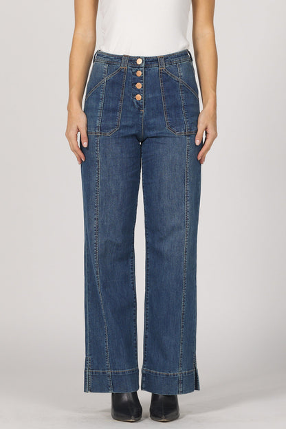Retro Wide-Leg Sailor Jeans | Holly