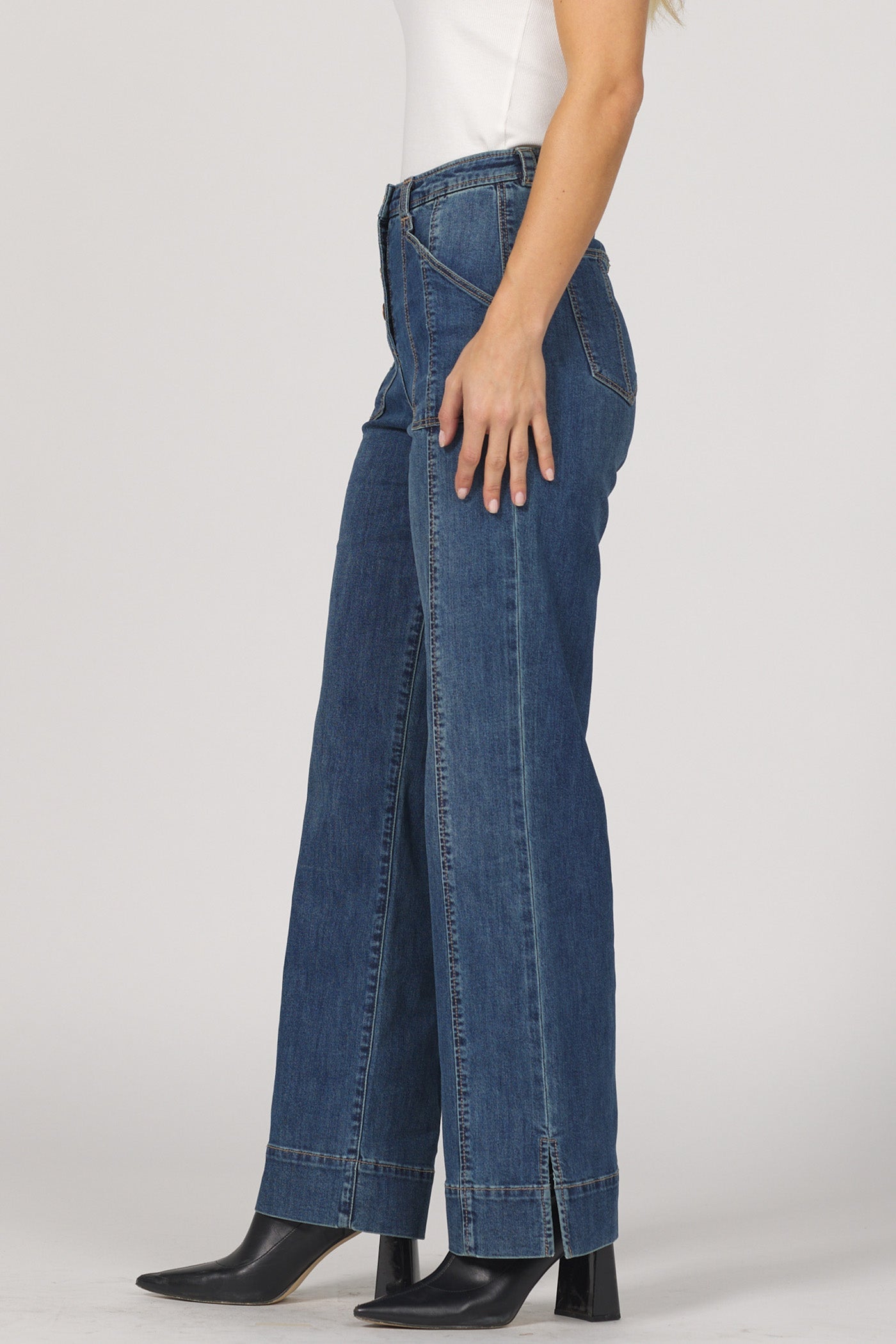 Retro Wide-Leg Sailor Jeans | Holly